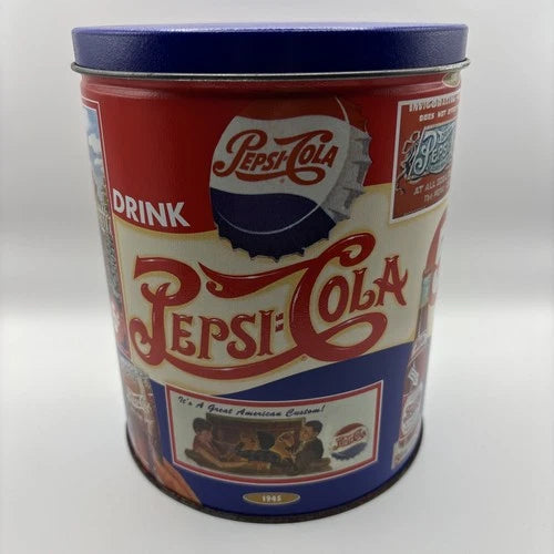 Vintage 1993 Retro Pepsi-Cola Advertising Popcorn Collectible Tin