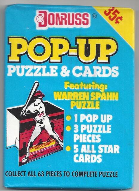 donruss pop up puzzle cards 1988.