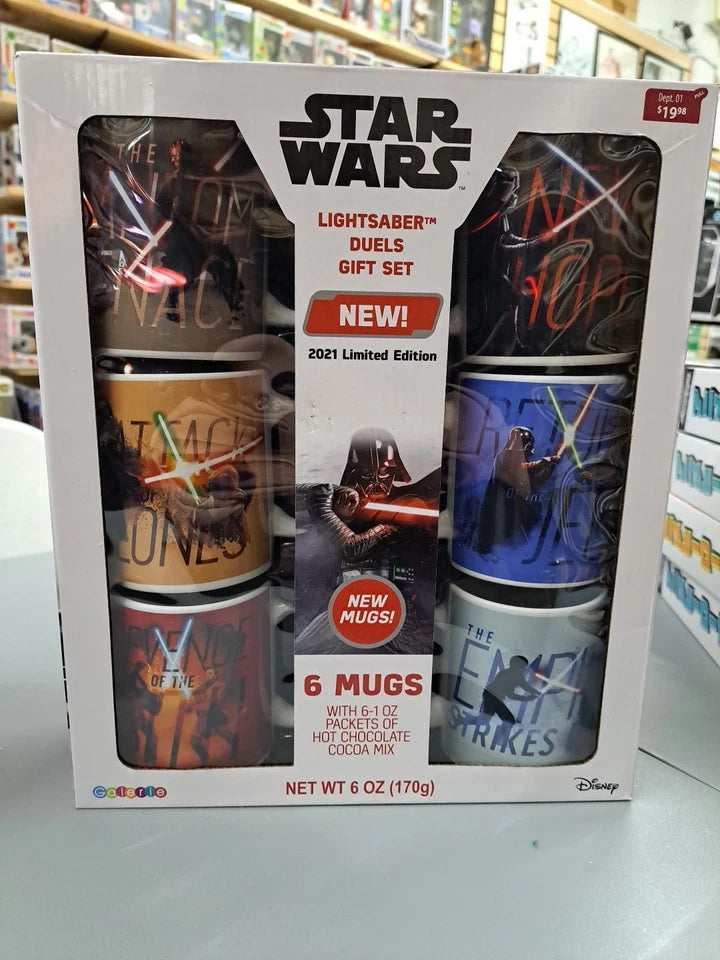 NIB 2021 Disney Star Wars Limited Edition LightSaber Duels 6 Mug Set- Brand New!