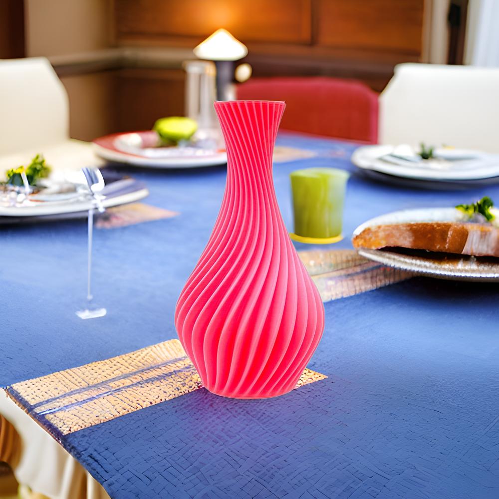 3D Printed 11" Spiral vase Pink.