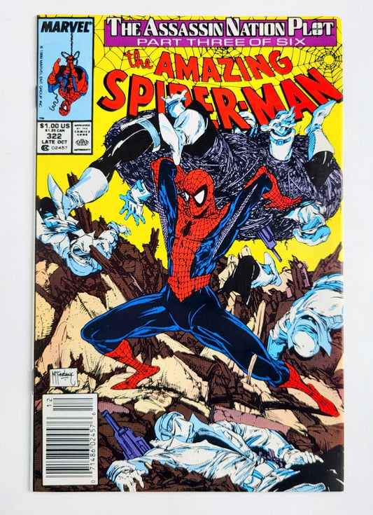 The Amazing Spider-Man #322 Todd McFarlane Marvel 1989 Newsstand Variant COMIC BOOK COVER 11"x17" Framed Poster Print