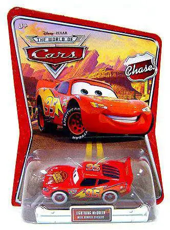 DISNEY PIXAR CARS MCQUEEN W/ BUMPER STICKERS CHASE