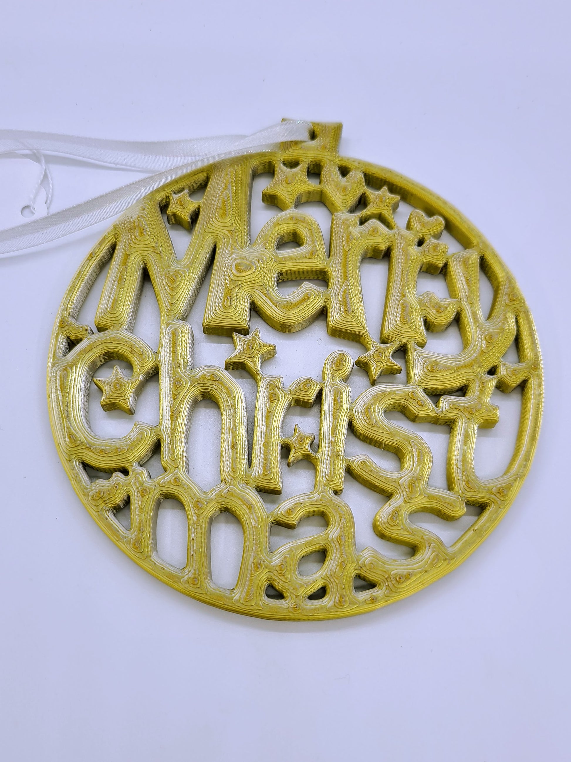Merry Christmas ornament - Gold/Silver.