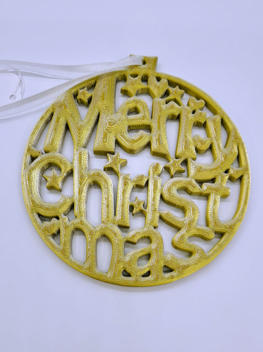 Merry Christmas ornament - Gold/Silver.