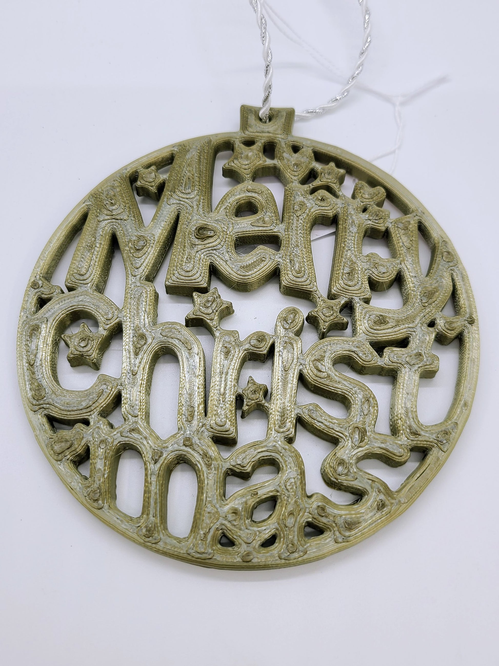 Merry Christmas ornament - Bronze.
