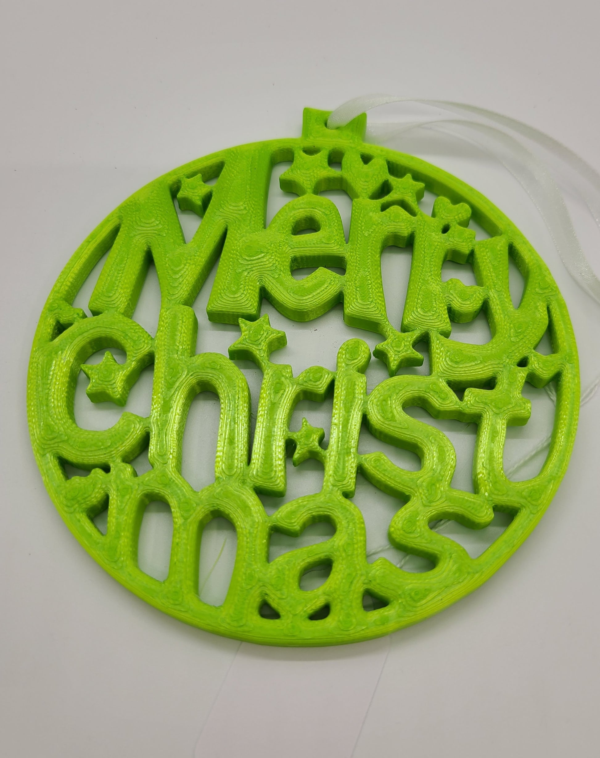 Merry Christmas ornament - Lime Green.