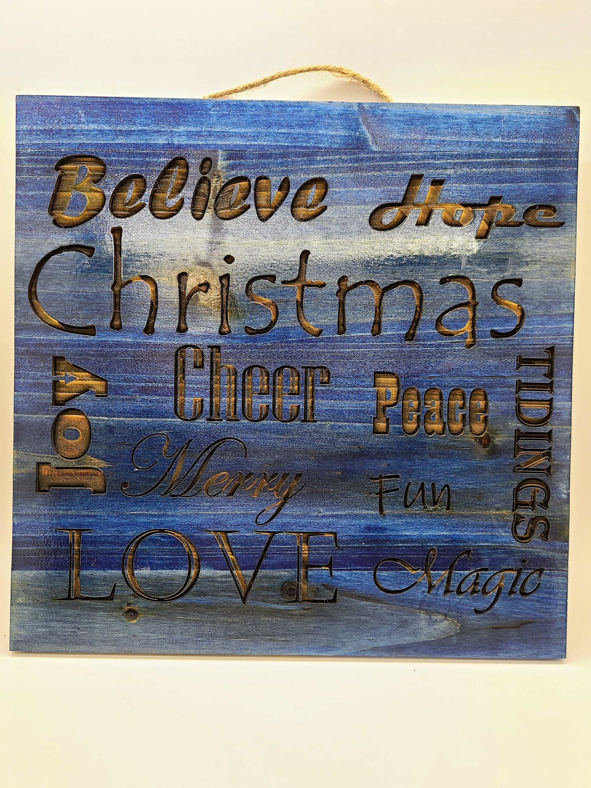 Christmas cheer - blue stain.