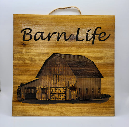 Barn Life 10"x10" sign.