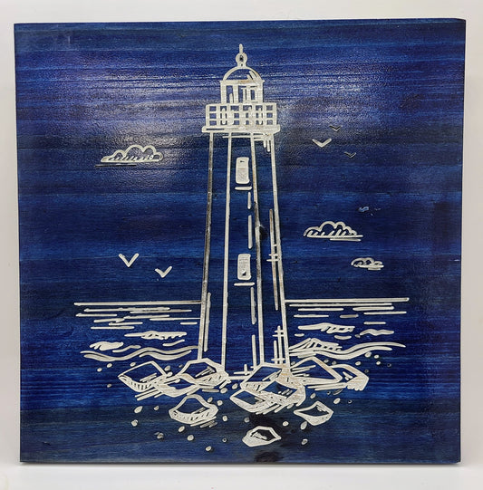 Lighthouse 10"x10" sign.