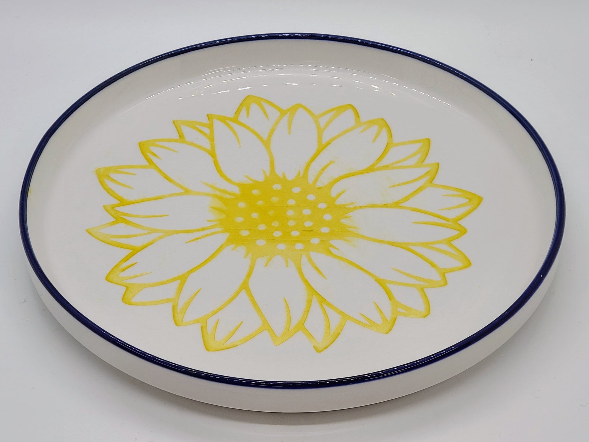 Sunflower engraved plate.