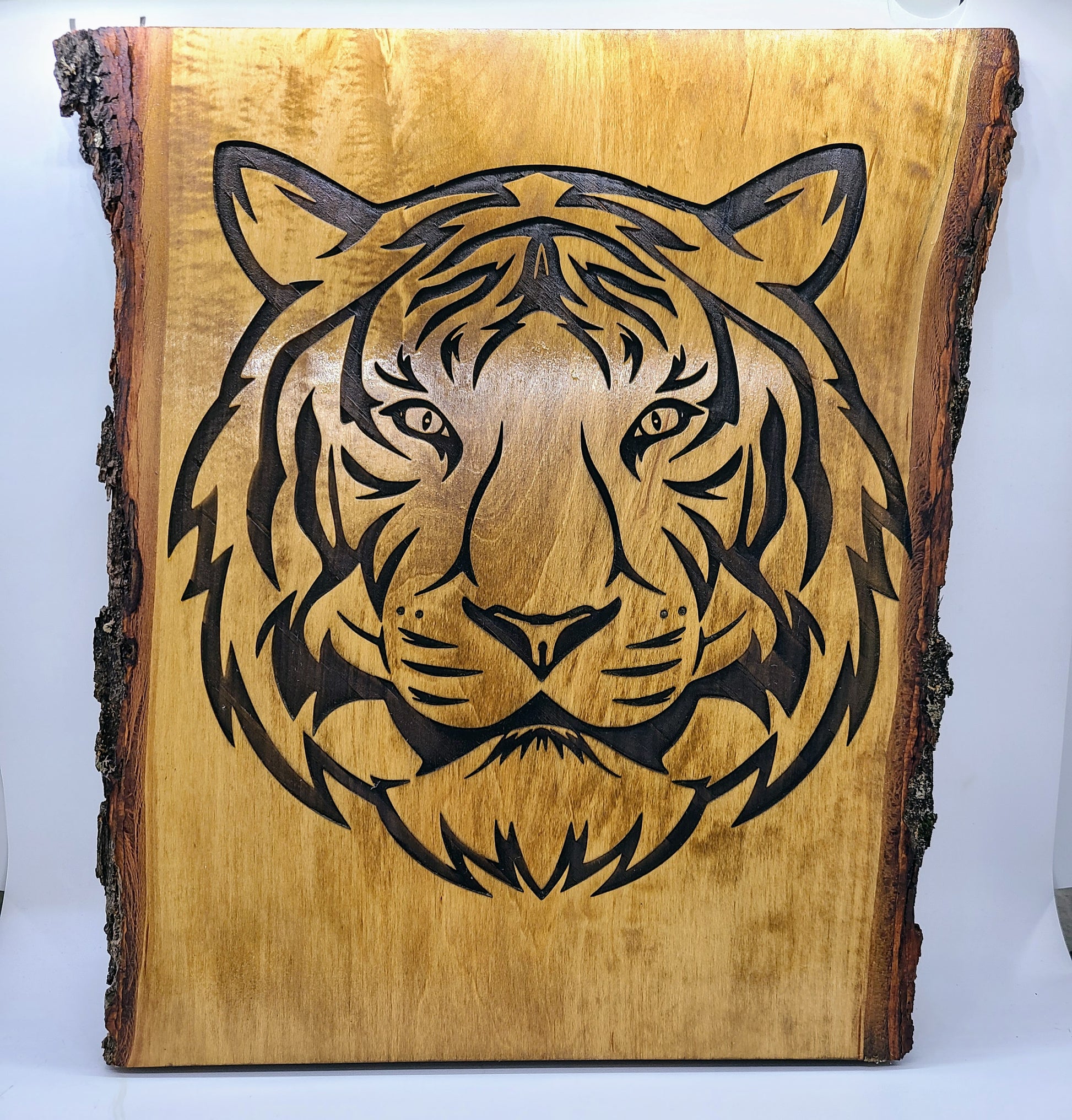 Laser engraved Tiger.