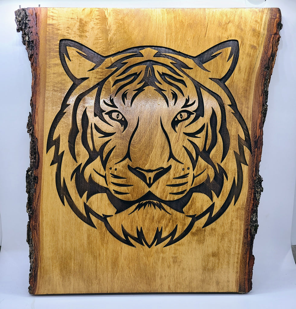 Laser engraved Tiger.