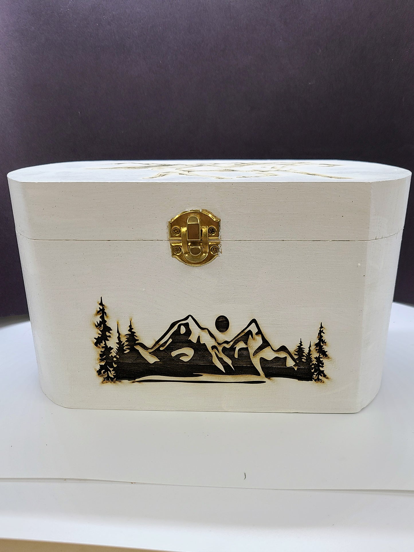 Wooden Box - Horse w/Mountains.