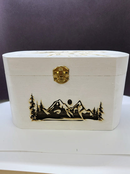 Wooden Box - Horse w/Mountains.