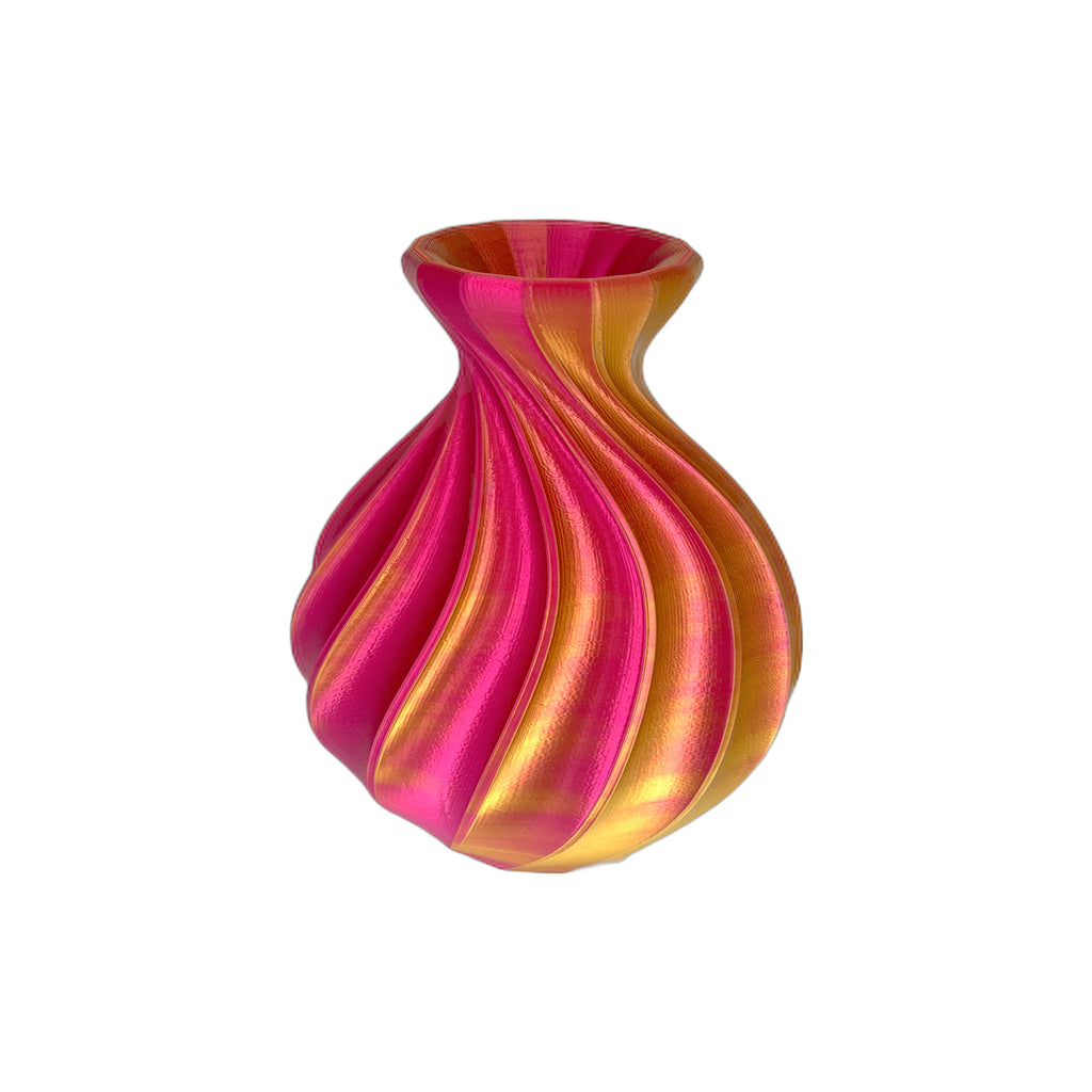 Balloon Vase Raspberry/Gold 7"