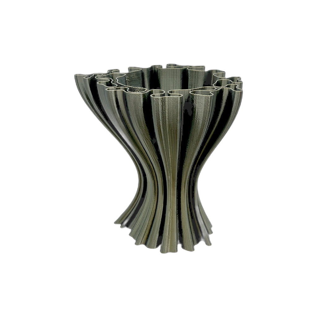 3D Printed Wavy Vase Bronze