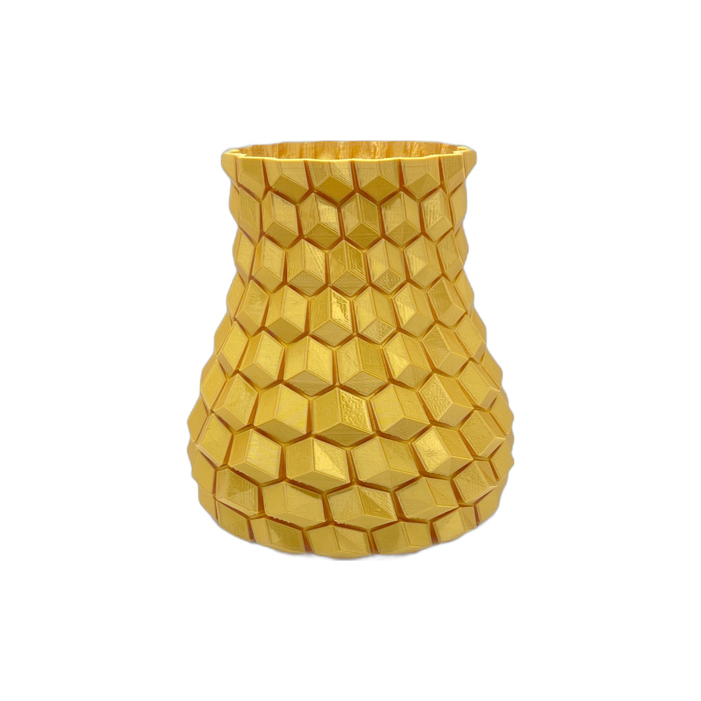 3D Honeycomb Vase 6” tall Silver (L)
