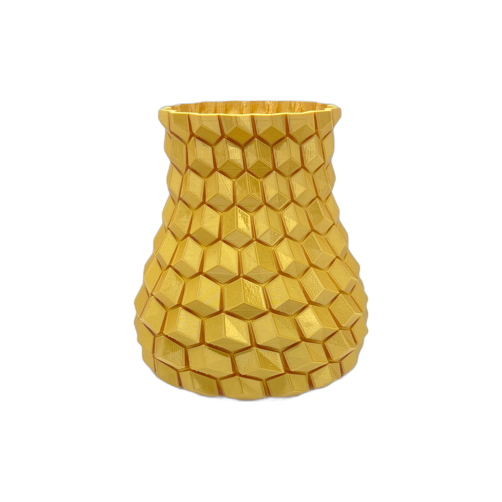 3D Honeycomb Vase 6” tall Silver (L)