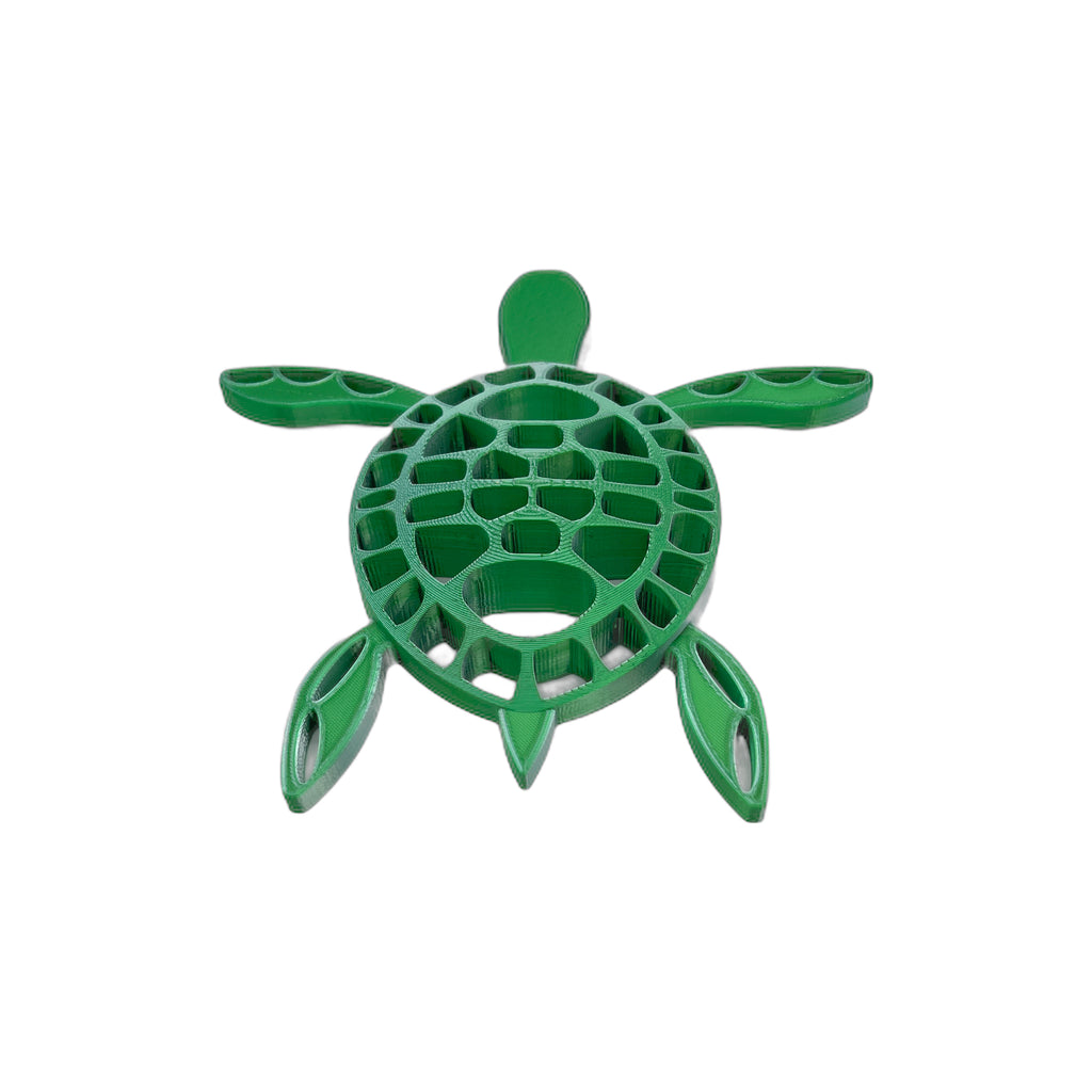 3D Printed 8” Sea Turtle Green/white (L)