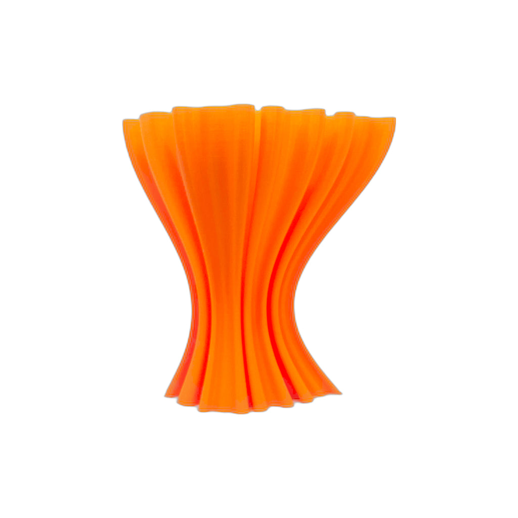 3D Printed Flexible Wave Vase Orange (L)