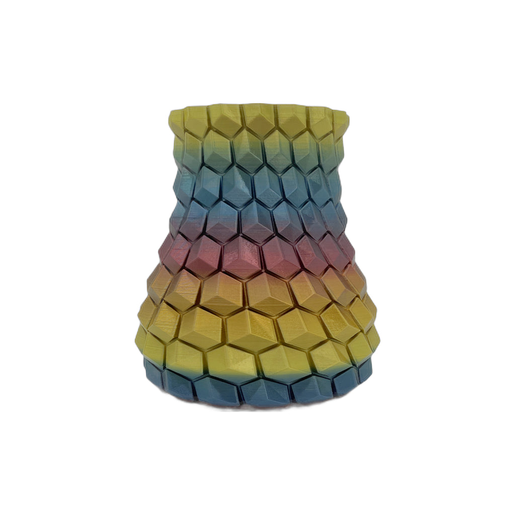 3D Printed Honeycomb Vase 6” (L)