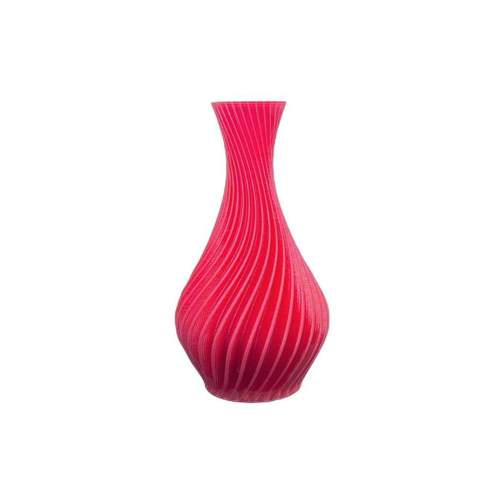 3D printed Spiral Red vase 6" (L)