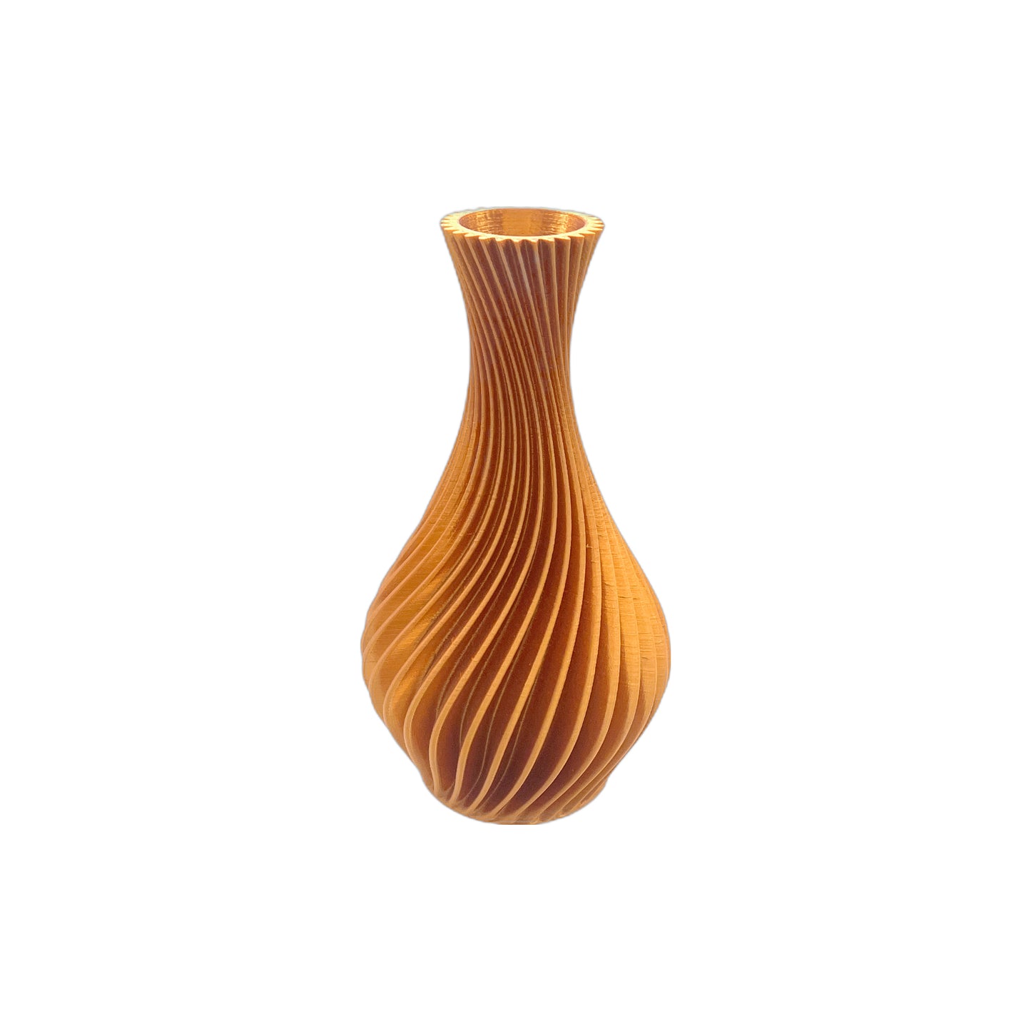 3D Printed Spiral Vase 8” Copper (L)