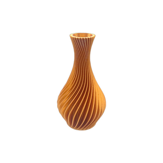 3D Printed Spiral Vase 8” Copper (L)