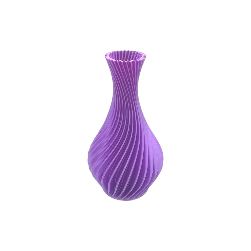 3D Printed Spiral Vase 8” Silky Purple (L)