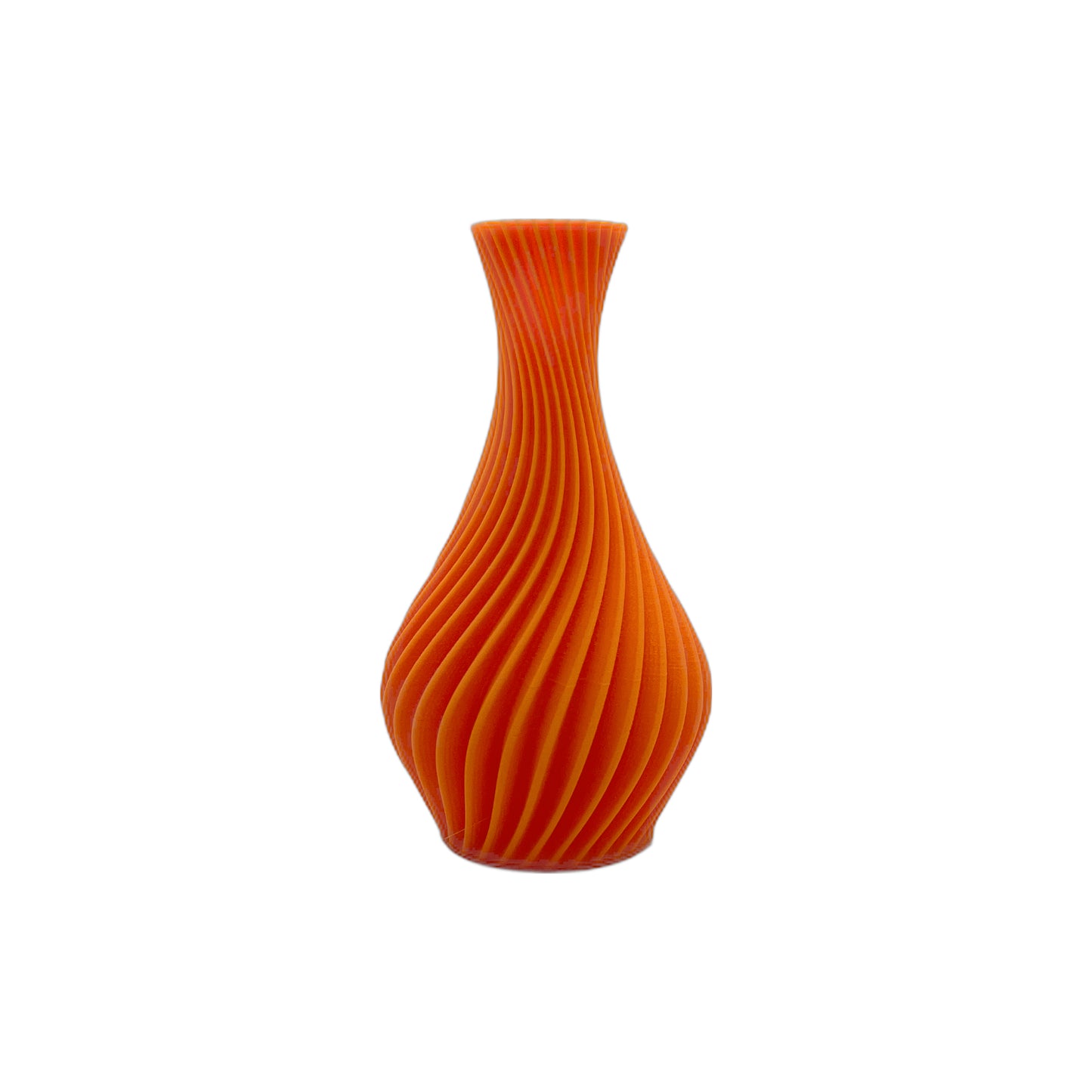 3D Printed Spiral Vase Orange 6"
