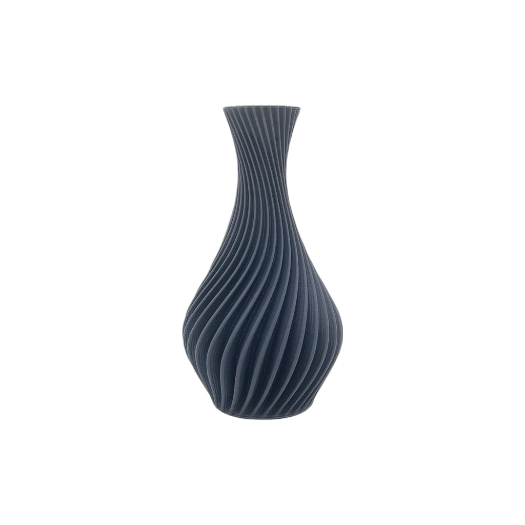 3D Printed Spiral Vase Dark Grey 6"