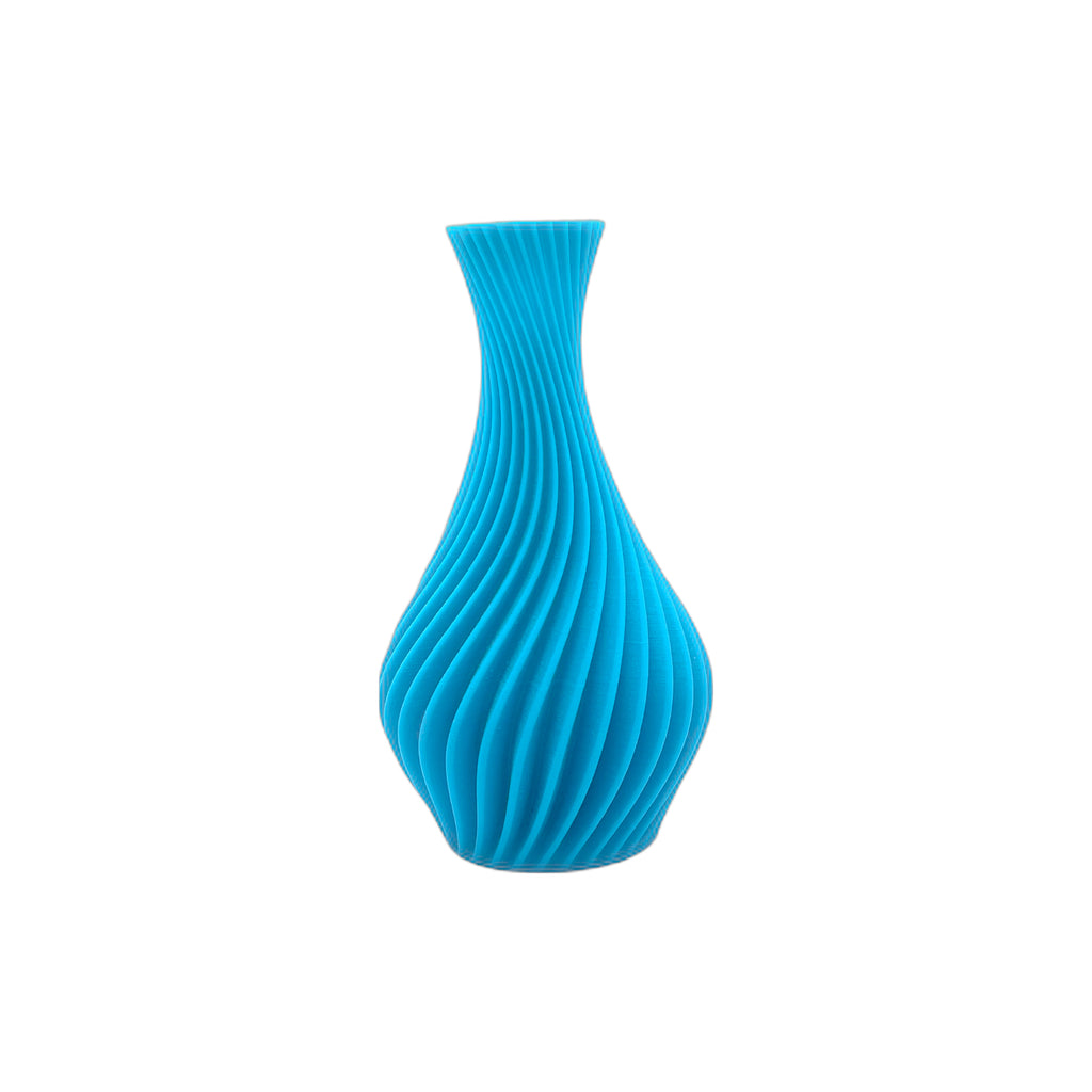 3D Printed Spiral Vase Turquoise 6"