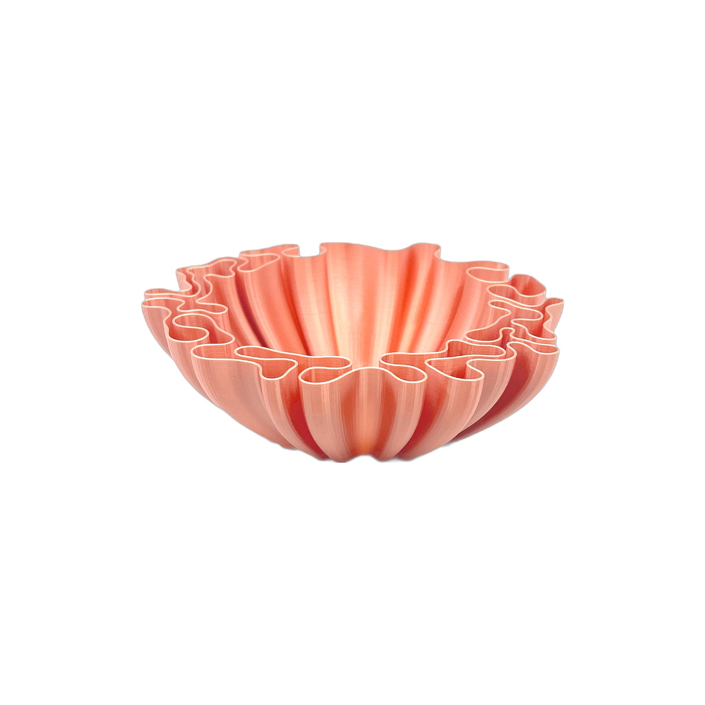 3D Printed Wavy Bowl Rose Gold