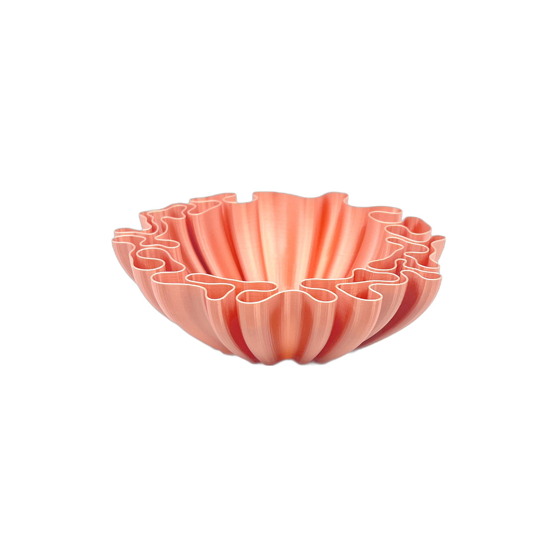 3D Printed Wavy Bowl Rose Gold