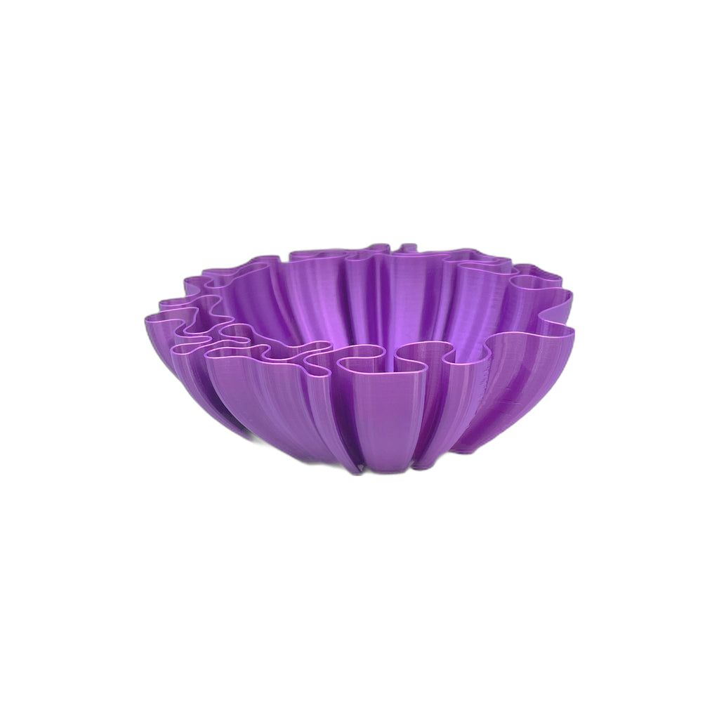 3D Printed Wavy Bowl Purple