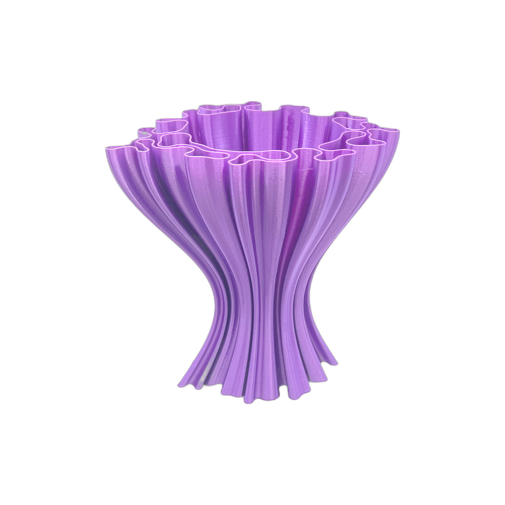 3D Printed Wavy Vase Purple