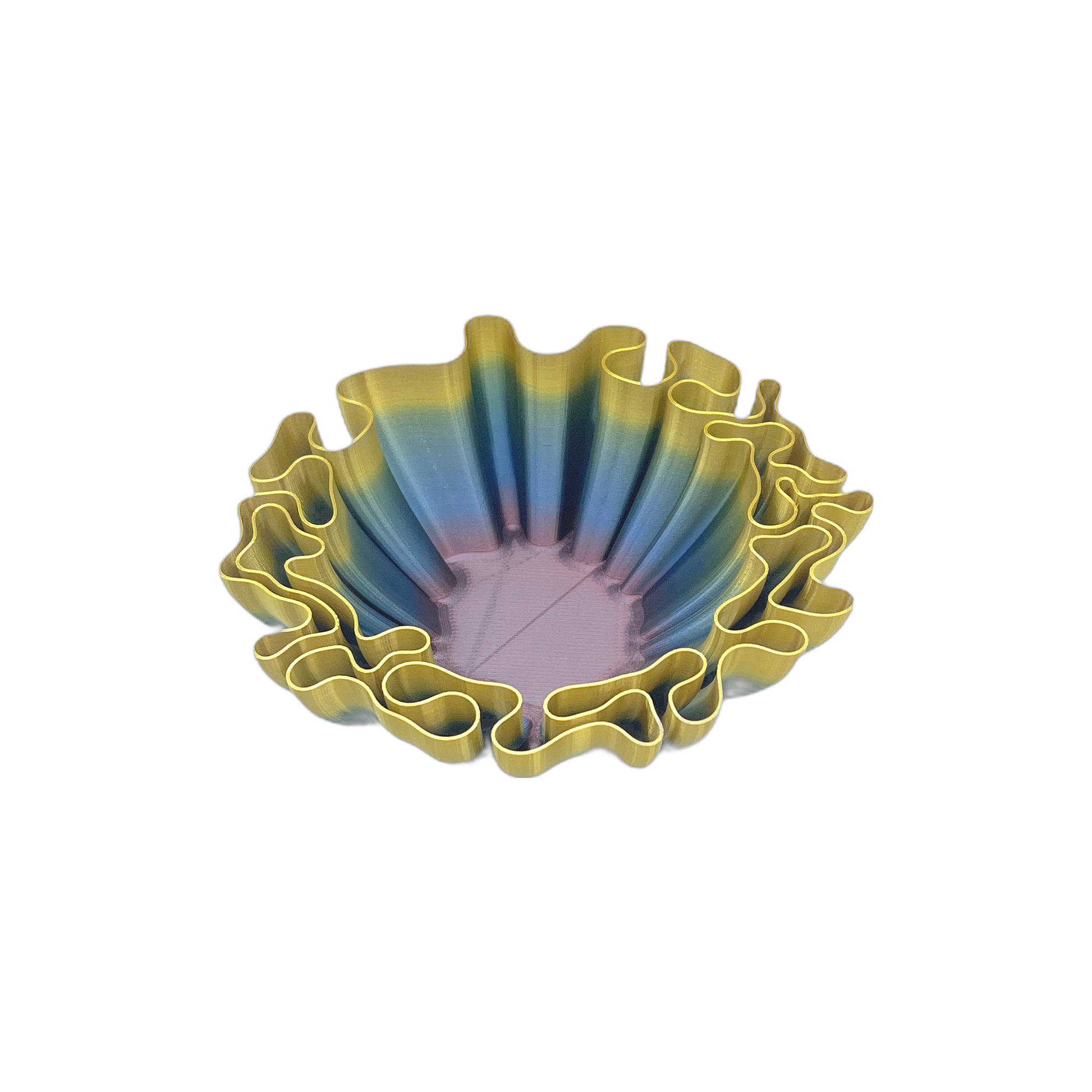 3D Printed Wavy Bowl Multi Rainbow