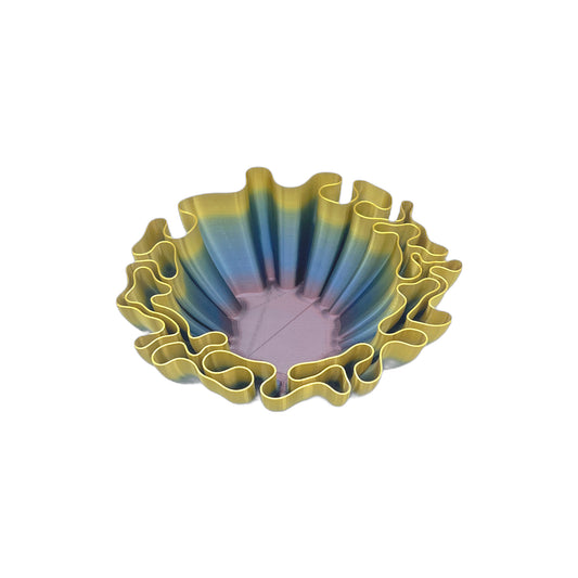 3D Printed Wavy Bowl Multi Rainbow